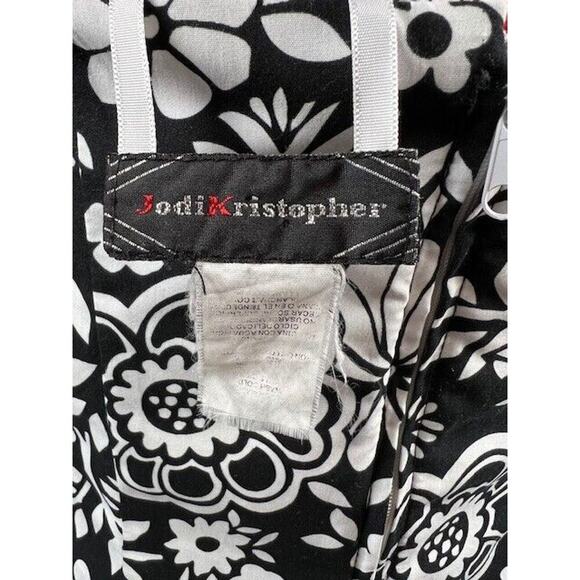 Jodi Kristopher Dress Womens Size 7 Mini Sleeveless Black and White Floral - Picture 4 of 7